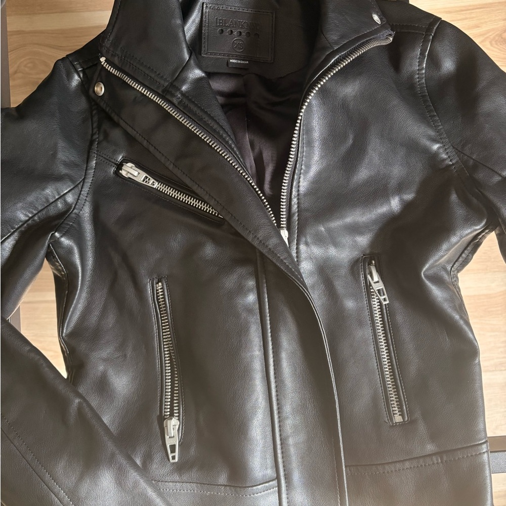 Blank NYC Black Leather Moto Jacket